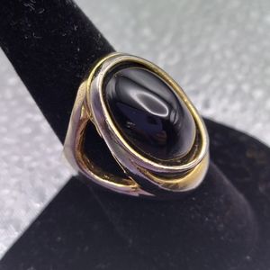 14kt Gold HGE w/Large Stone faux.